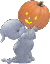 Duch trzymający dużą dynię